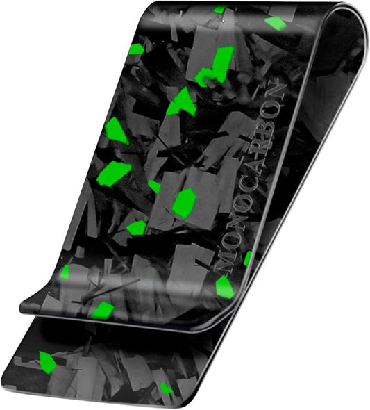 MONOCARBON Carbon-Fiber-Money-Clip-for-Men, Minimalist-Money-Holder for Cash, High Elastic Carbon-Fiber-Wallet, Slim and Durable