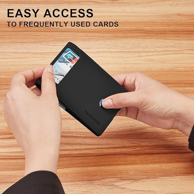 VANNANBA Retro Wallet for Men Bifold Credit Card Holder,RFID Blocking Front Pocket Wallets for Men Teen Boys with Gift Box(Black)
