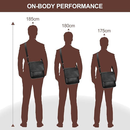 Leathario Men's Crossbody Bag, Vegan Leather, Shoulder Purse Side Sling Satchel, Small Messenger for Travel Work Daily