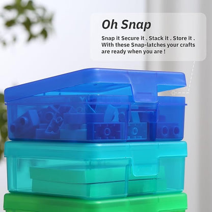 novelinks Plastic Small Storage Bins with Lids for Organizing, Mini Clear Storage Containers and Stackable Storage Box Organizer for Pencil Boxes, Task Boxes, Crayon Boxes (18 Pack Small -Color)