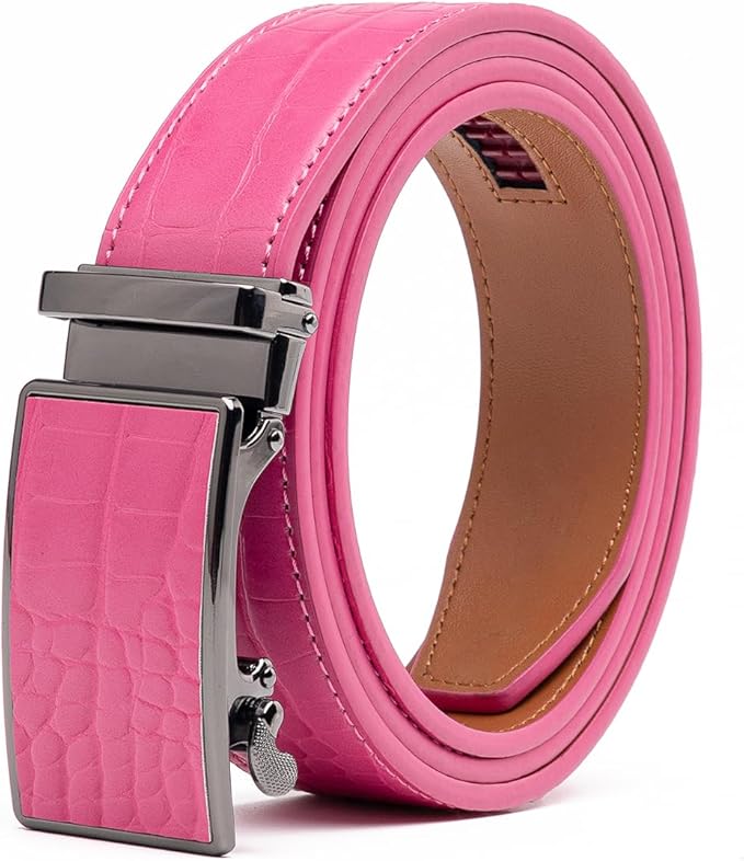 Fabio Valenti Mens Belt,Ratchet Belt Dress with 1 3/8" Genuine Leather with Easier Adjustable Buckle, Trim to Fit