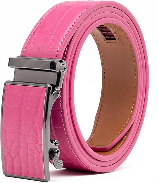 Fabio Valenti Mens Belt,Ratchet Belt Dress with 1 3/8" Genuine Leather with Easier Adjustable Buckle, Trim to Fit