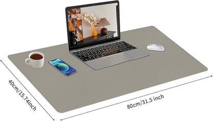 Bloss Grey Desk Mat, Leather Desk Pad, Desk Matt for Desktop, Waterproof Desk Pad Mat, Computer Mat for Office Work/Home/Decor/Desk Protector/Cover(31.5 x 15.7 Inches)