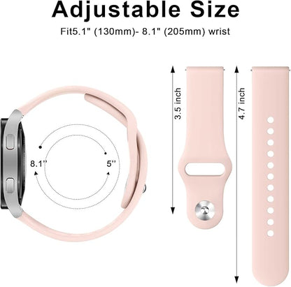 Amzpas 20mm 22mm Watch Bands Quick Release Watch Straps, 4 Pack Soft Silicone Replacement Sport Watch Wristbands for Women Men