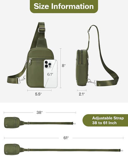 CHOLISS Small Sling Bag for Women and Men, Crossbody Bags Trendy Fanny Packs Chest Bag with Extended Strap