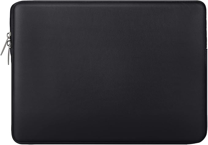 RAINYEAR 13 Inch Laptop Sleeve Soft PU Leather Case Water Resistant Padded Cover Bag Compatible with MacBook Neo A18 13" MacBook Pro/Air A3449 A2681 A3113 A3240 A2338 A2337 (Black)