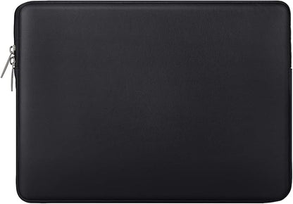 RAINYEAR 15 Inch Laptop Sleeve Soft PU Leather Case Protective Water Resistant Padded Cover Carrying Computer Bag Compatible with 15.4 MacBook Pro/Air, Surface Laptop 3/4 15", New XPS 15 Touch(Black)