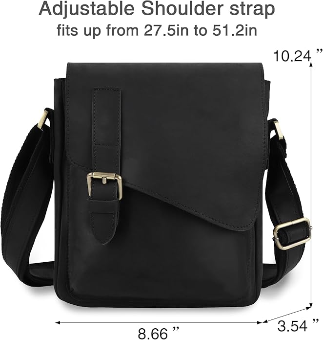 Jack&Chris Leather Messenger Bag for Men, Man Purse Crossbody Bags for Work Business