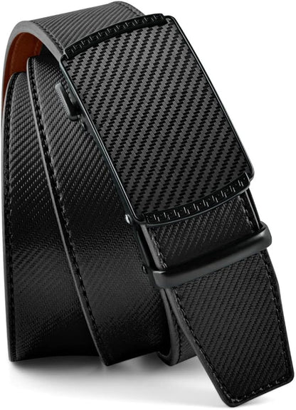 DOOPAI Belt Men, Ratchet Dress Adjustable 1 3/8" Sliding Leather Designer, Size Length Can be Cut, with Gift Box
