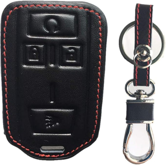KAWIHEN Leather Smart Remote Key Fob Case Holder Cover Compatible with Chevrolet Colorado Silverado 1500 2500 3500 HD GMC Canyon Sierra 1500 2500 3500 HD