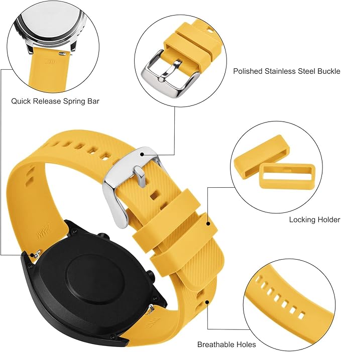 BISONSTRAP Watch Strap 18mm 19mm 20mm 21mm 22mm, Quick Release Silicone Watch Bands for Men Women