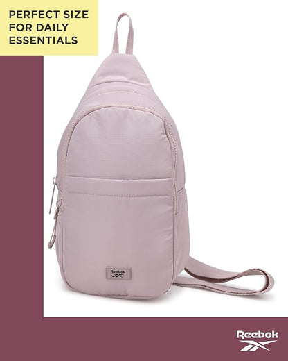 Reebok Unisex Crossbody Sling Bags – Compact Convertible Strap Cross Body Bag Travel Sling Bag - Gym & Travel Essential, Thea II Latte