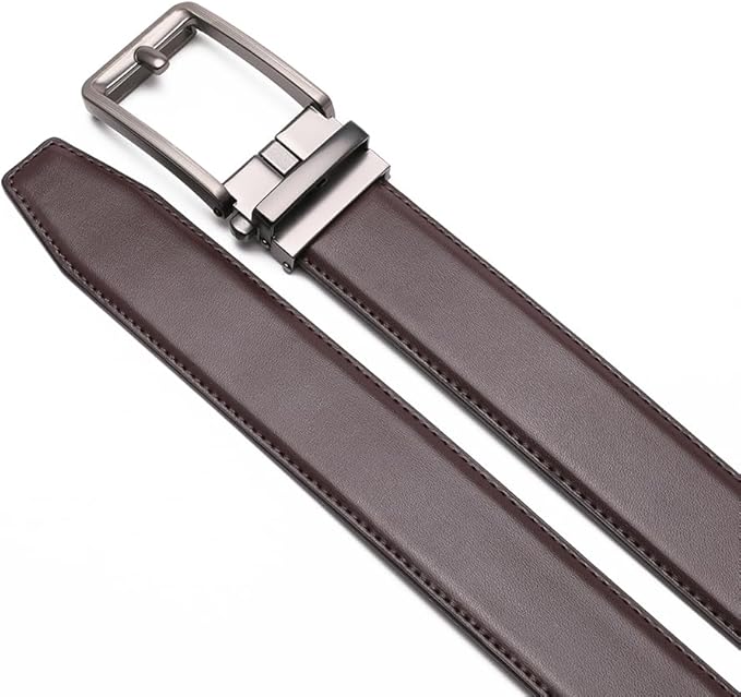 Fabio Valenti Mens Belt,Ratchet Belt Dress with 1 3/8" Genuine Leather with Easier Adjustable Buckle, Trim to Fit