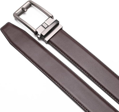 Fabio Valenti Mens Belt,Ratchet Belt Dress with 1 3/8" Genuine Leather with Easier Adjustable Buckle, Trim to Fit