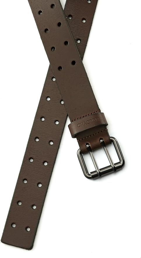 CHAOREN Work Belts for Men Heavy Duty - 1.5" Full Grain Leather Belt Casual - Fully Adjustable, Double Prong