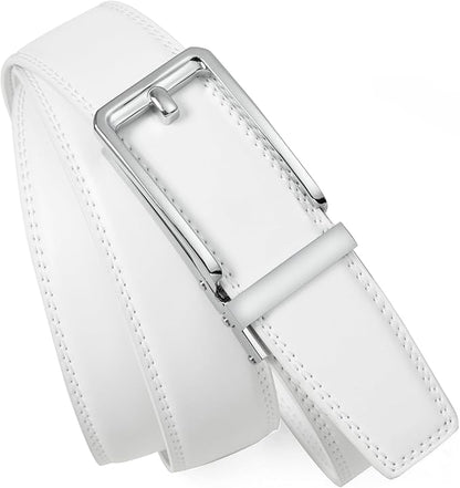 Founders & C Men's Leather Ratchet Comfort Click Belt Dress with Slide Buckle -Adjustable Trim to Fit