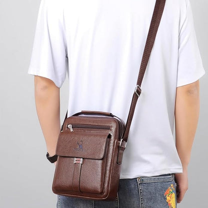 Messenger Bag for Men Crossbody Shoulder Purse Small Vintage PU Leather Satchel Pouch Side Crossover Handbag