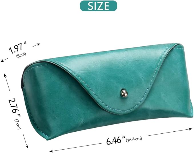 LogHog Portable Leather Glasses Case,Flexible Sunglasses Pouch Slim Case for Women Men Horizontal Eyeglass Case