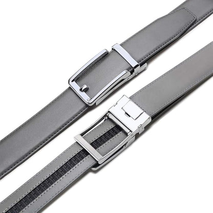 Founders & C Men's Leather Ratchet Comfort Click Belt Dress with Slide Buckle -Adjustable Trim to Fit