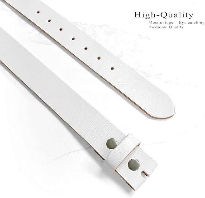 100% One-Piece Full Grain Leather Belt Straps with No Slot Hole/Slot Hole/Heavy-Duty, Multi Options 1-1/2" (38mm) Wide