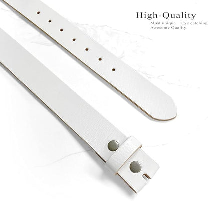 100% One-Piece Full Grain Leather Belt Straps with No Slot Hole/Slot Hole/Heavy-Duty, Multi Options 1-1/2" (38mm) Wide