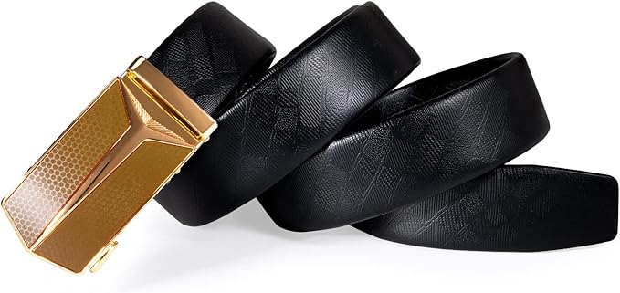 Dubulle Men's Ratchet Belt Gold/Black/Red/Green/Blue/White Automatic Buckle Business Casual Belt Gift - Adjustable Fit