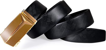 Dubulle Men's Ratchet Belt Gold/Black/Red/Green/Blue/White Automatic Buckle Business Casual Belt Gift - Adjustable Fit