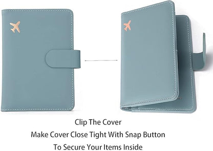 Melsbrinna Premium Leather Passport Holder Covers Case, Waterproof Rfid Blocking Travel Wallet Passport Holder with Pen Holder, Cute Passport Book for Women/Men