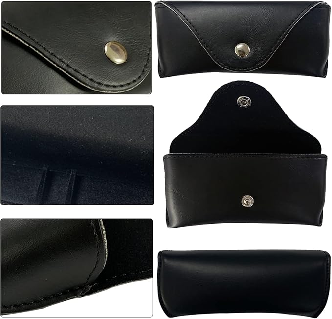 LogHog Portable Leather Glasses Case,Flexible Sunglasses Pouch Slim Case for Women Men Horizontal Eyeglass Case