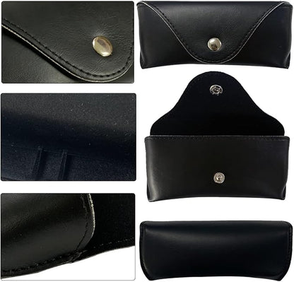 LogHog Portable Leather Glasses Case,Flexible Sunglasses Pouch Slim Case for Women Men Horizontal Eyeglass Case