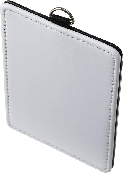 30 Pack Sublimation Blanks Bulk Pu Leather ID Badge Holder Heat Transfer Print Vertical ID Card Holders for Badges Buddy Waterproof Name Tag Holders Blank for Coach Office Employees Students