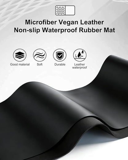 Wireless Charging Mouse Pad with 2nd Gen Tech, 3-in-1 25W Fast Charger, Replaceable Rubber & Microfiber Leather Desk Mat, Large Waterproof Desk Pad for Office & Gaming(Fabric&Leather 2 Pcs Mat)