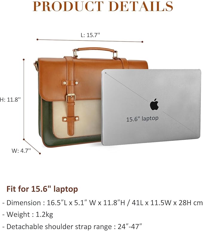 ECOSUSI Laptop Bag for Women Vegan Leather Messenger Bag Fashion Briefcase Computer Satchel Bag