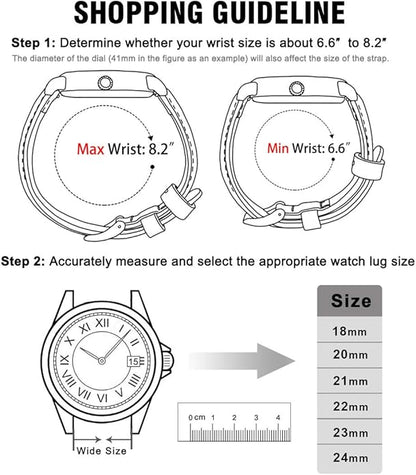 Ritche Christmas Gift Quick Release Leather Watch Bands Genuine Watch Straps for Men Women Top Grain Leather Watch Strap, White Elephant Gifts, Stocking Stuffers for Men, Father's Day gifts