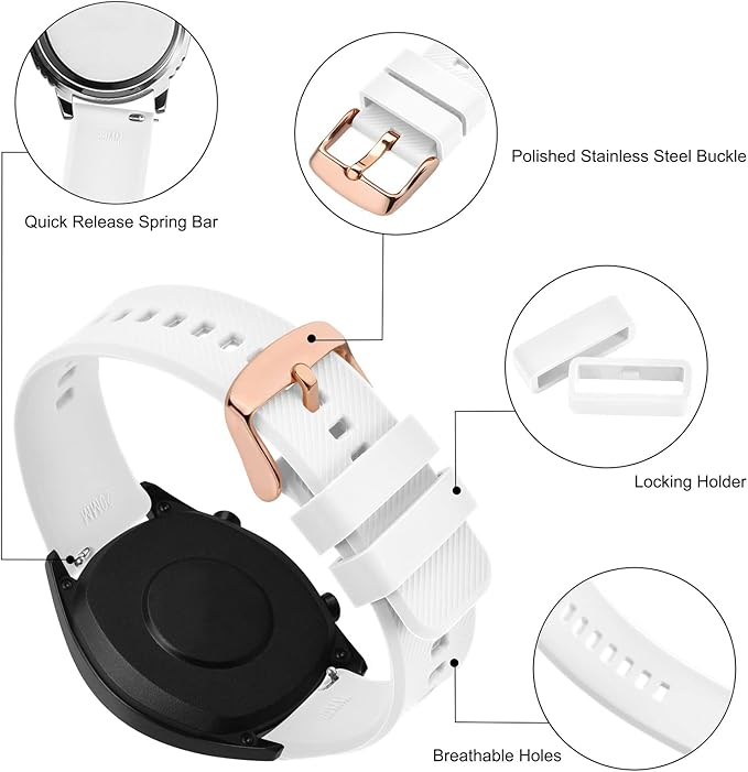 BISONSTRAP Watch Strap 18mm 19mm 20mm 21mm 22mm, Quick Release Silicone Watch Bands for Men Women