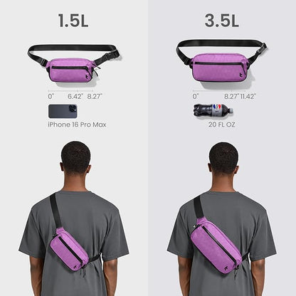 tomtoc 1.5L X-Pac Sling Bag with RFID Blocking, Crossbody Bag Minimalist Chest Shoulder Pack for Men/Women, Water-resistant Lightweight Casual Funny Pack for Travel, Daily Commute