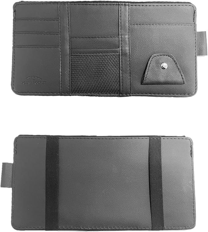 Car Sun Visor Organizer, Car Visor Organizer Visor Storage Organizer with Pockets Car Visor Storage Pouch Truck Sunvisor Organizer for Men Women(Black)