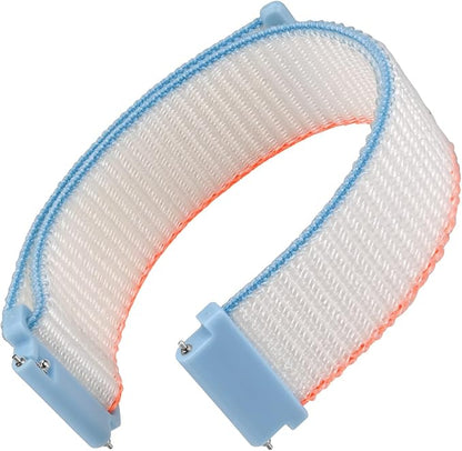 WOCCI 20mm Adjustable Nylon Watch Band, Quick Release Sport Loop Strap (White)
