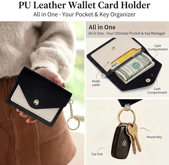 BIHRTC Silicone Key Ring Bracelets Wristlet Keychain Wallet with Net Chapstick Holder for Women