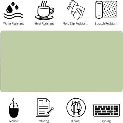 Bloss Green Desk Mat, Desk Matt for Desktop, Large Leather Desk Pad, Desk Pad Mat Waterproof, Computer Mat for Office Work/Home/Decor (31.5 x 15.7 Inches)