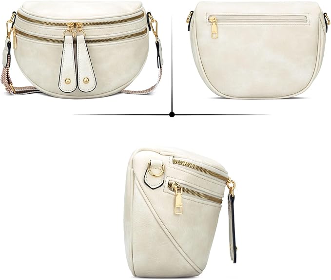KKXIU Crossbody Sling Bag for Women Trendy Fanny Pack Vegan Leather Chest Bag | Trendy