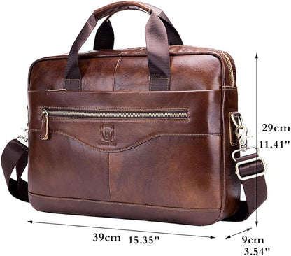 Hebetag Small Leather Sling Shoulder Bag Messenger Pack for Men Women Outdoor Travel Business