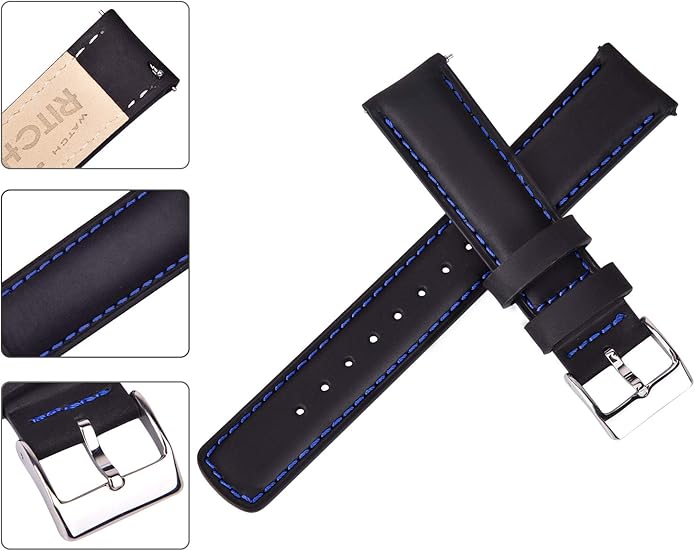 Ritche Christmas Gift Quick Release Leather Watch Bands Genuine Watch Straps for Men Women Top Grain Leather Watch Strap, White Elephant Gifts, Stocking Stuffers for Men, Father's Day gifts