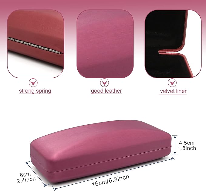 SMARTTOP Hard Shell Eyeglass Case- Glass Case With Cleaning Cloth, Glasses Case hard shell for men women