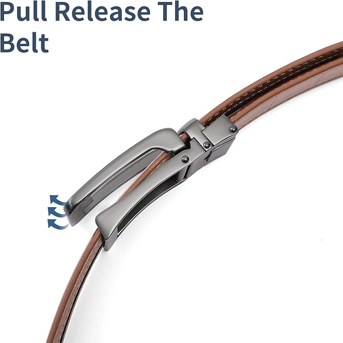 SENDEFN Men's Leather Dress Casual Belt 1 3/8" Automatic Adjustable Click Buckle Belts with Gift Box