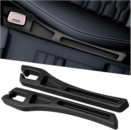 Car Seat Gap Filler, 2PCS Crevice Blocker Stopper Between Vehicle Seat Console, No Drop Automotive Fill Crevice Guard Interior Accessories, Universal for SUV Truck Sedan (Black)