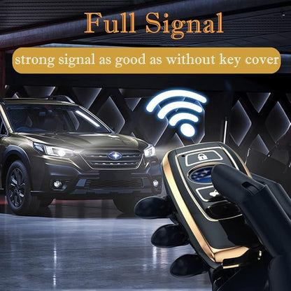 for Subaru Key Fob Cover, for Forester Outback BRZ Legacy CrossTrek Premium Soft TPU 360 Degree Protection Key Case Remote Key Holder (Black)