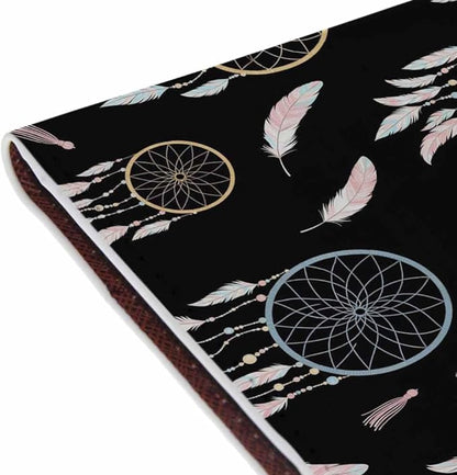 Dream Catcher Passport Holder for Travel Feathers Boho Style PU Leather Passport Cover Wallet Cute Passport Card Holder for Women and Men