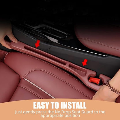 Car Seat Gap Filler Set of 2, Premium Interior Car Accessories, Multifunctional Car Storage Solution with Non-Slip Design, Fits Most Vehicles (Brown)