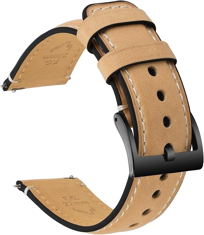 Fullmosa Watch Bands,18mm 20mm 22mm Quick Release Leather Watch Band Strap- Burnished Leather Watch Band Vintage Wristband